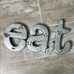 Galvanized Metal 'Eat' Wall Decor